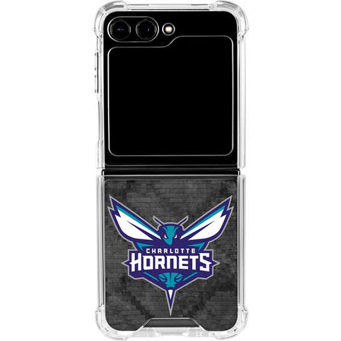 NBA Charlotte Hornets Dark Rust Galaxy Z Flip6 Clear Case